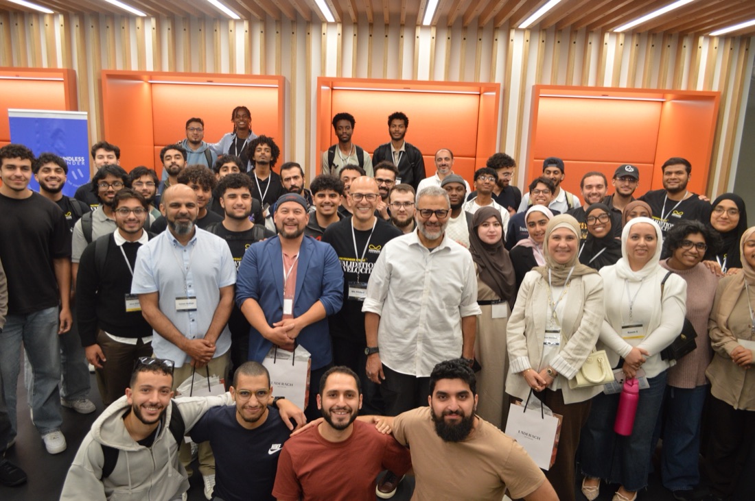 The full cohort of the July 2026 Founder Sprint gathered at the Bellevue venue.