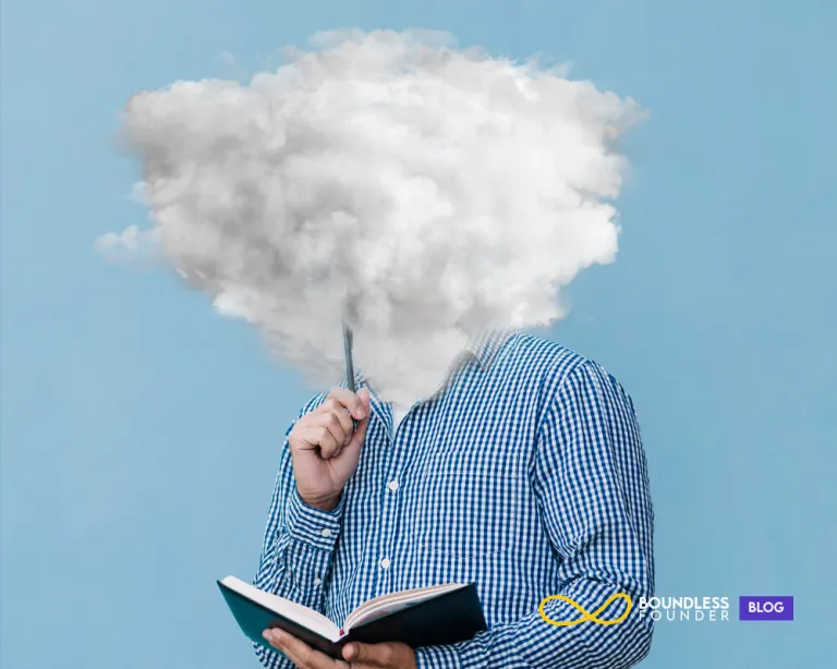 Entrepreneur relaxing with eyes closed, emphasizing the power of planned rest for better focus and productivity.