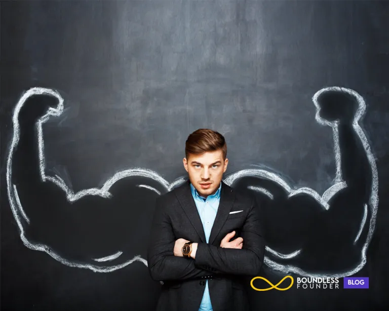 Determined entrepreneur reviewing past failures, symbolizing persistence and the journey to eventual success.